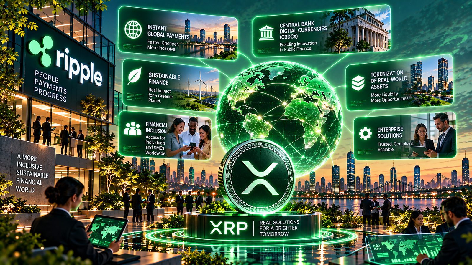 Ilustración editorial para: Ripple amplía GSmart, su inteligencia artificial para tesorerías